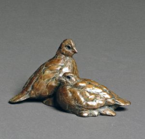 "Covey of Two"- Bronze Quail Pair Sculpture