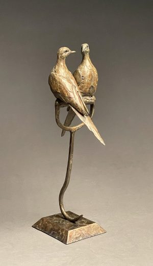 "Mourning Hookup”-Bronze Dove Pair Sculpture18.5” H x 10” W x 5.5” D Edition 35